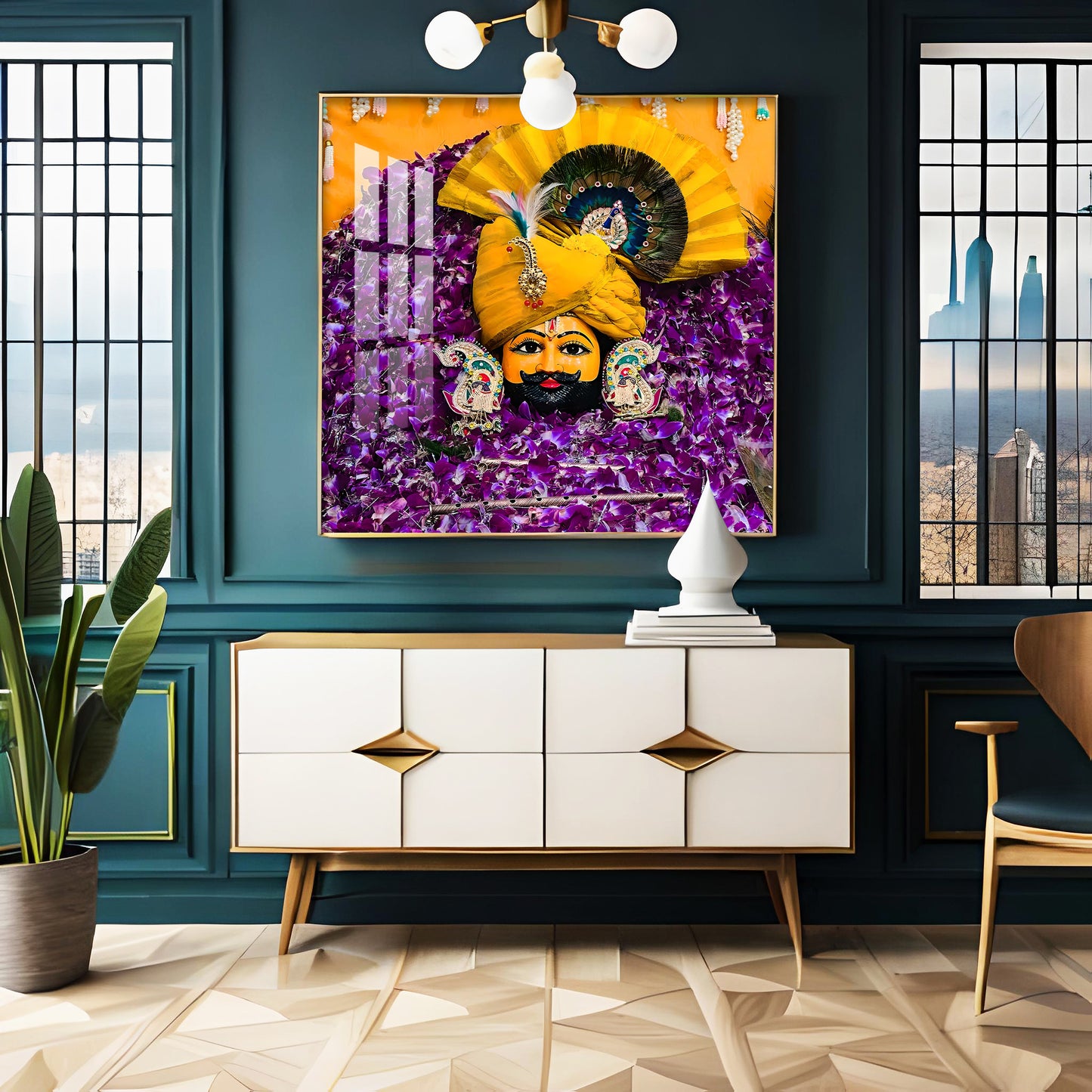 Shyam Baba Premium Acrylic Square Wall Art