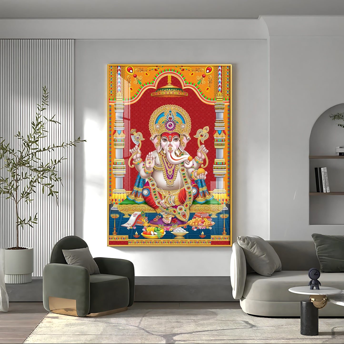 Divine Ganesha Premium Acrylic Vertical Wall Art