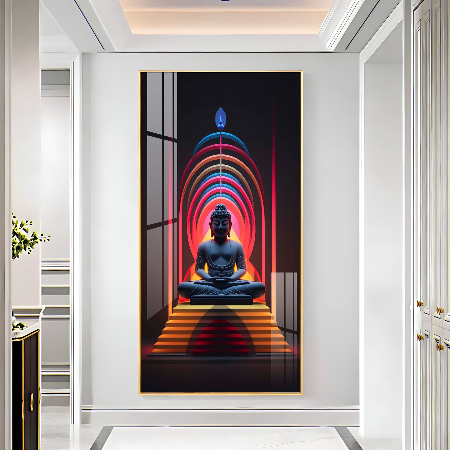 Powerful Buddha Premium Acrylic Vertical Wall Art