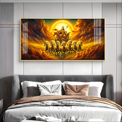 Surya Bhagwan Premium Acrylic Horizontal Wall Art