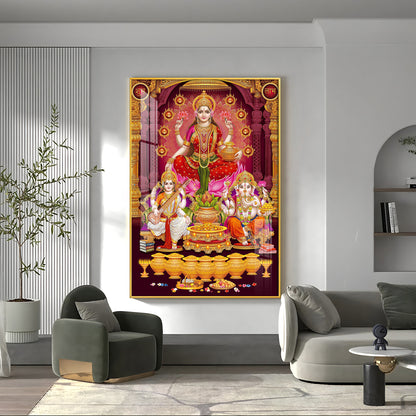 Laxmi's Sacred Serenity Premium Acrylic Vertical Wall Art