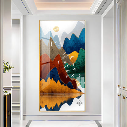 Colorful Mountains Premium Acrylic vertical Wall Art