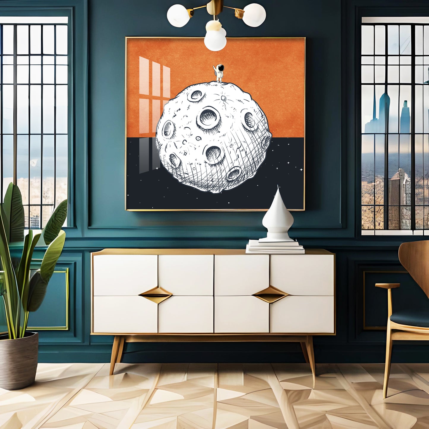 Conquering The Moon Premium Acrylic Square Wall Art