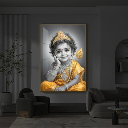 Little Murugan Modern Luxury Backlight Vertical Wall Art