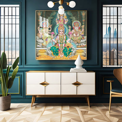 Divine Essence Of Supreme Deities Premium Acrylic Square Wall Art