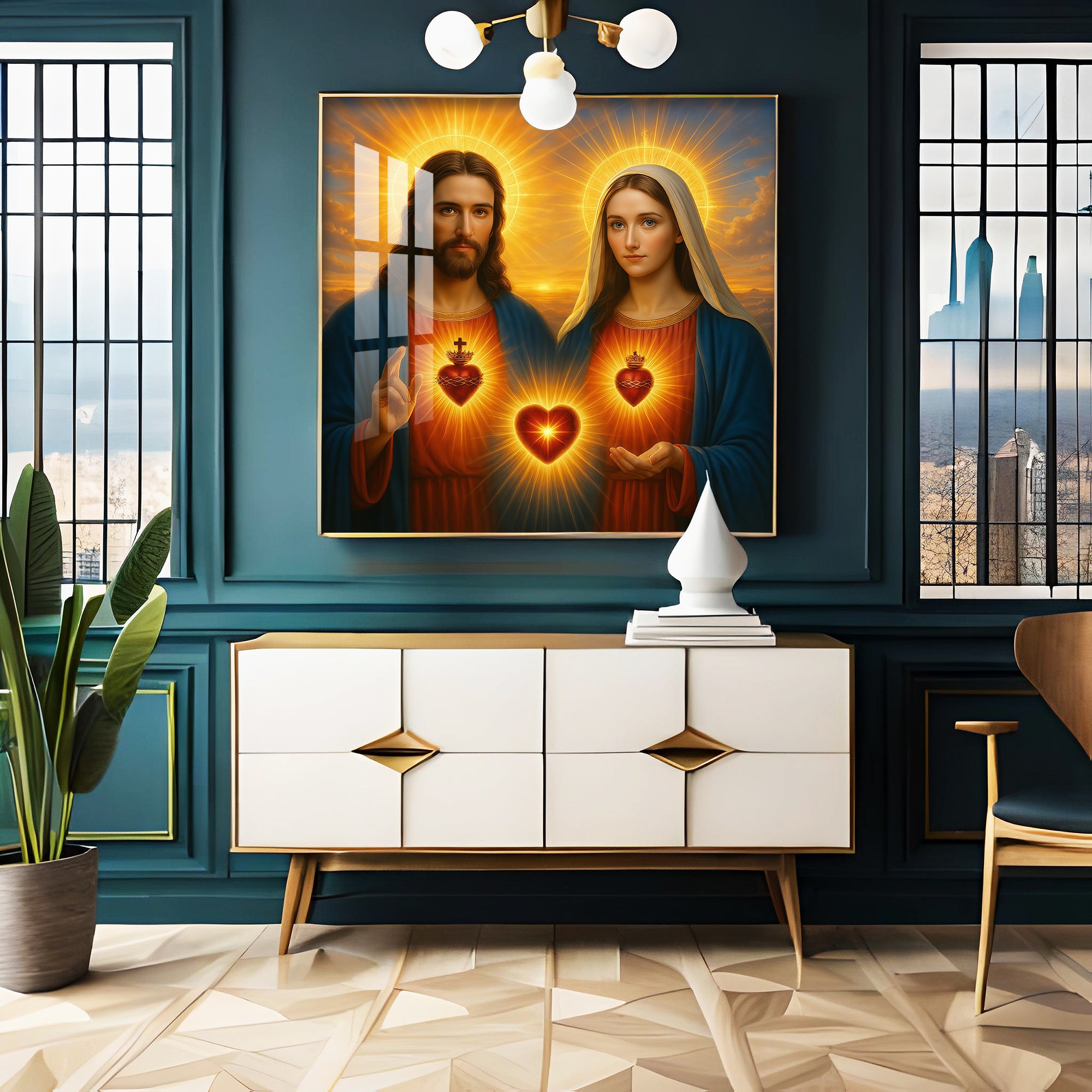 Most Sacred Heart of Jesus Premium Acrylic Square Wall Art