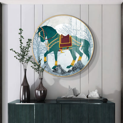 Horse Haven Premium Acrylic Round Wall Art