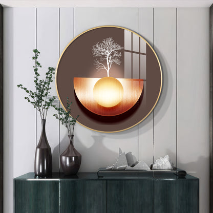 Reflective Arbor Premium Acrylic Round Wall Art