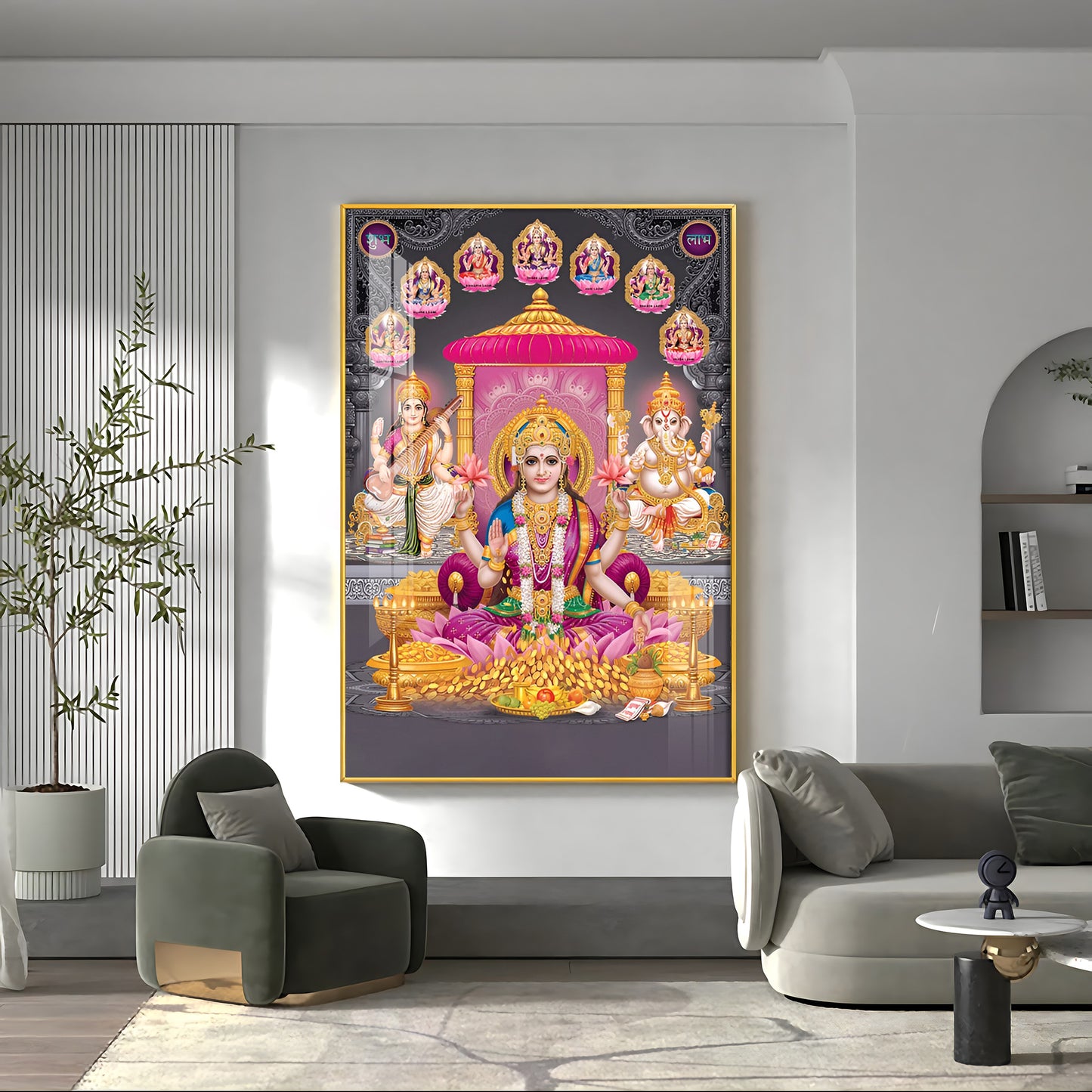 Goddess Laxmi Ji Virtues Premium Acrylic Vertical Wall Art