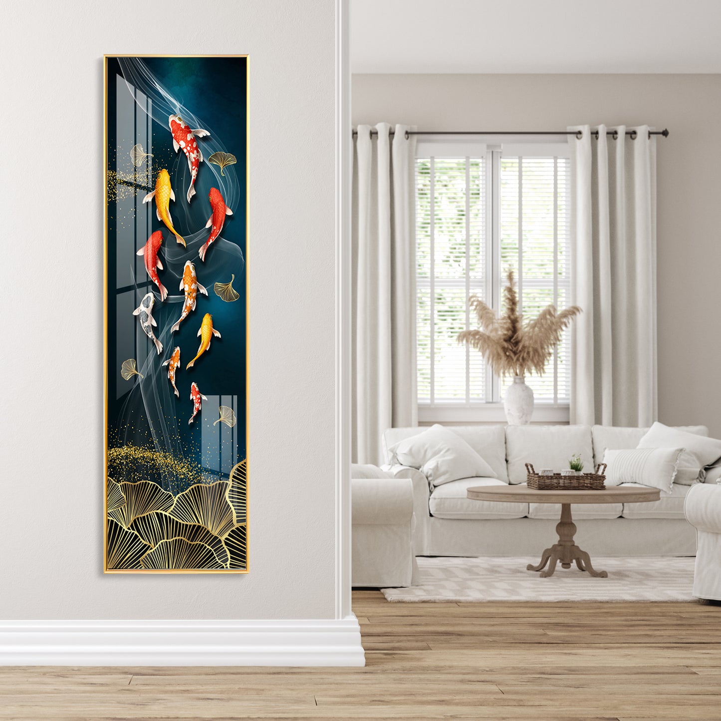 Koi Fish Premium Acrylic Vertical Wall Art