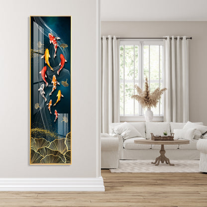 Koi Fish Premium Acrylic Vertical Wall Art