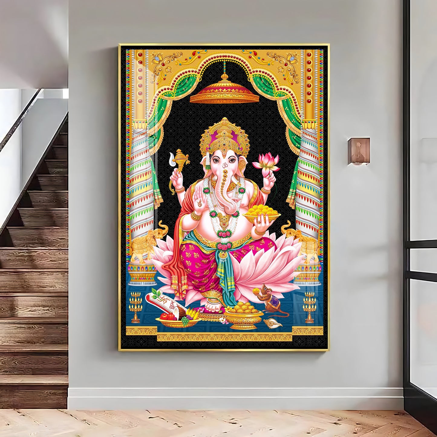 Divine Ganesh Serenity Premium Acrylic Vertical Wall Art