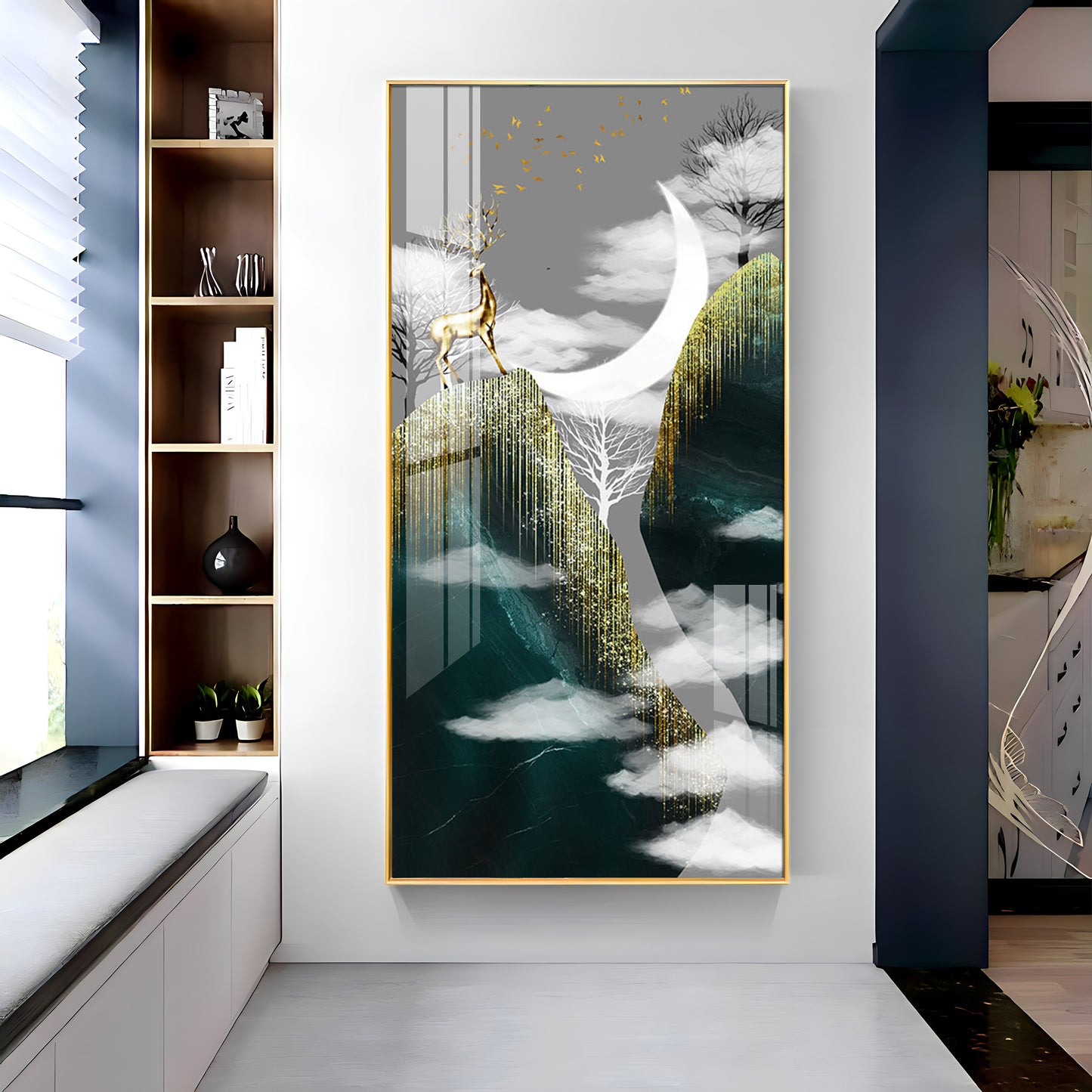 Moon & Mountains Luxury Crystal Wall Art