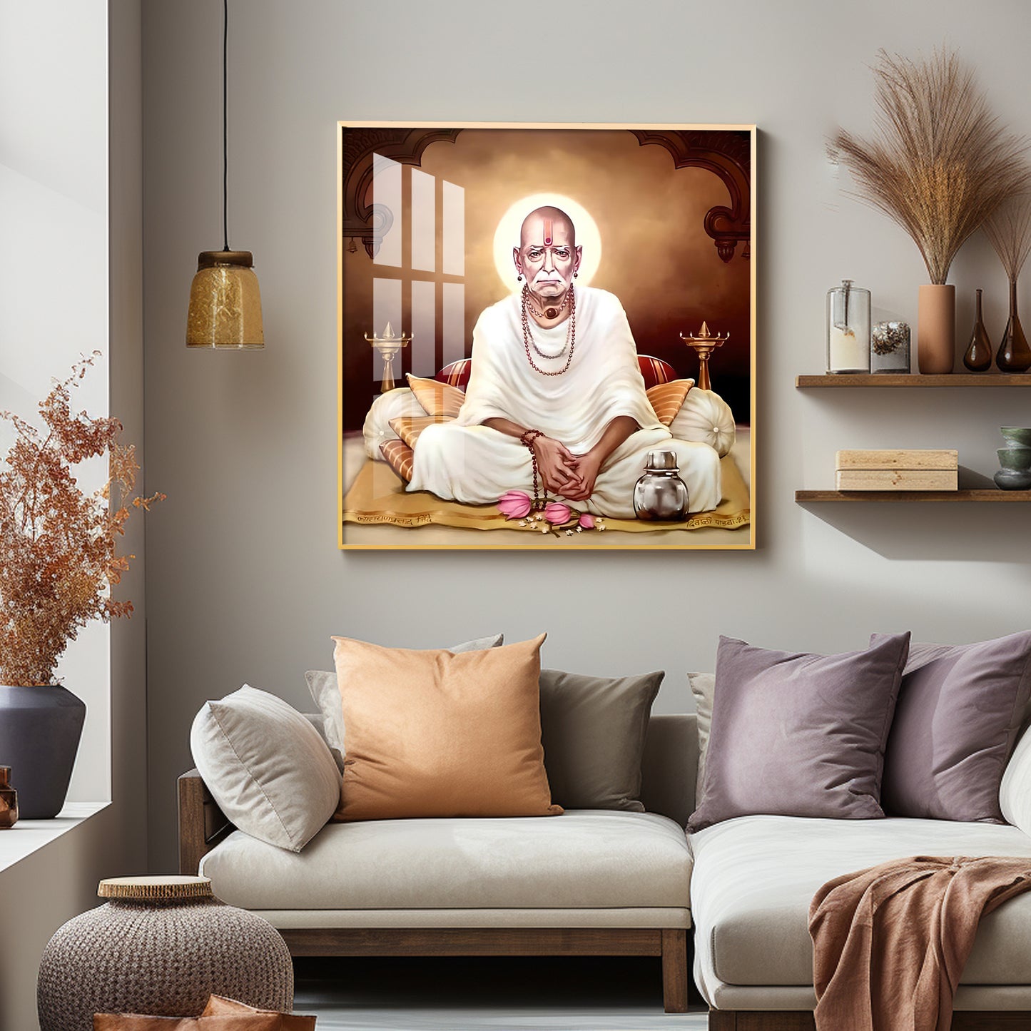 Shri Swami Samarth Maharaj Premium Acrylic Square Wall Art