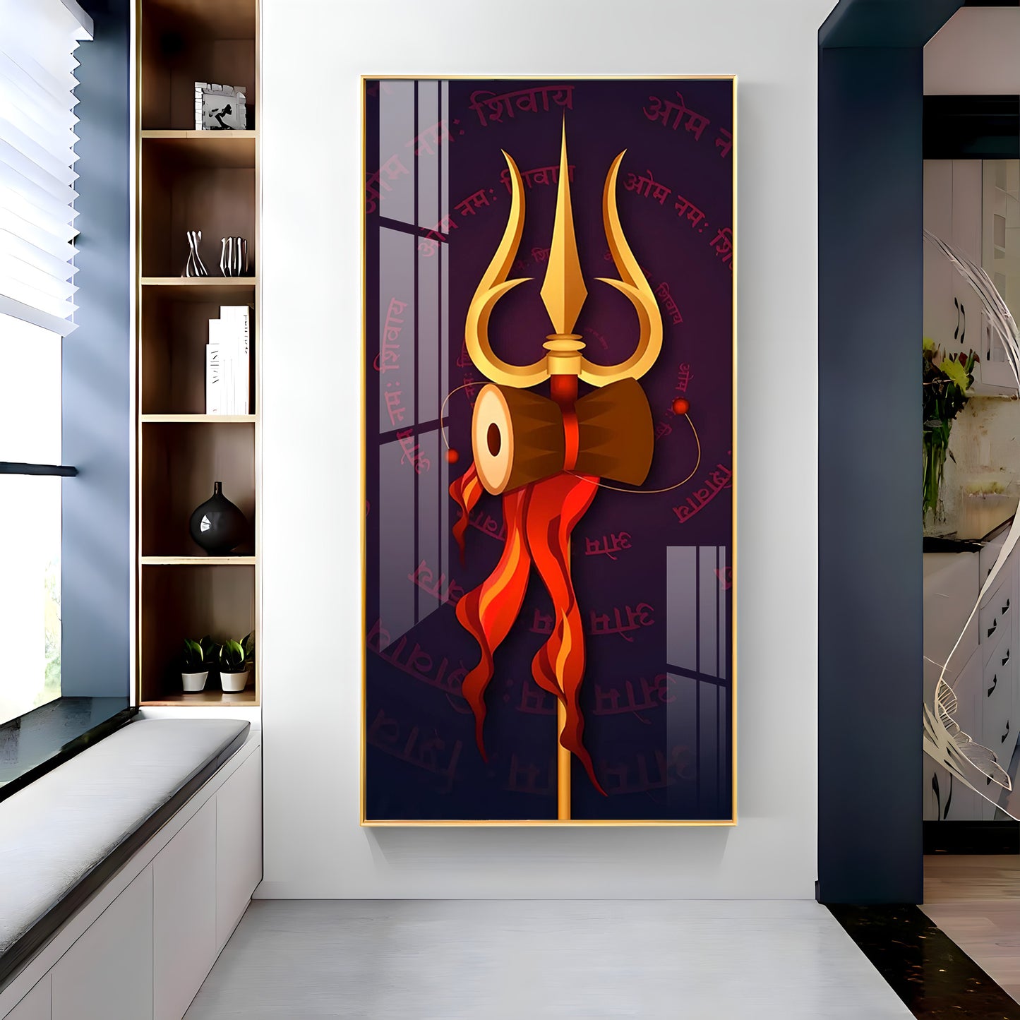 Shiva Trishula Premium Acrylic Vertical Wall Art