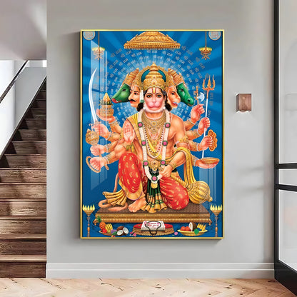 Panchmukhi Hanuman Premium Acrylic Vertical Wall Art