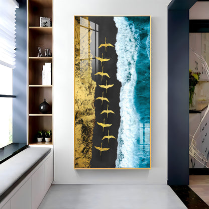 Ocean Waves Premium Acrylic Vertical Wall Art