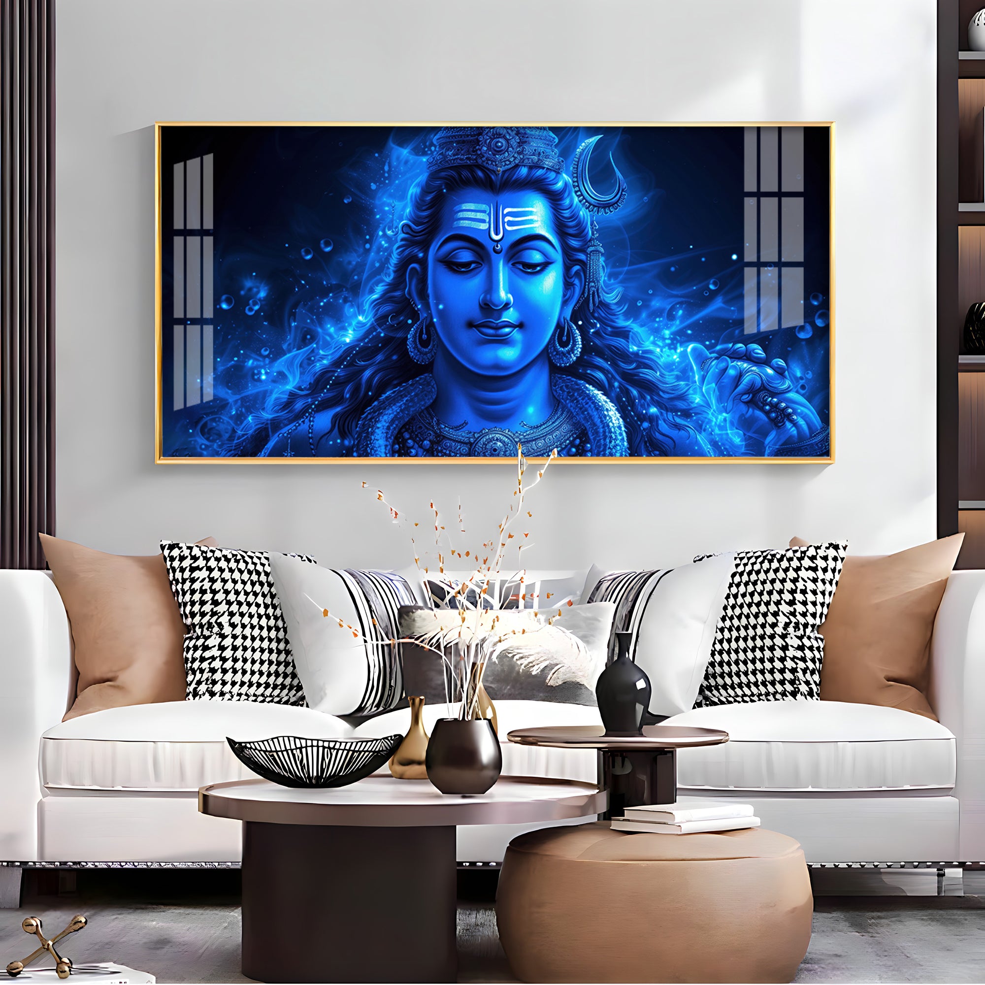 Lord Shiv Shakti Aura Premium Acrylic Horizontal Wall Art