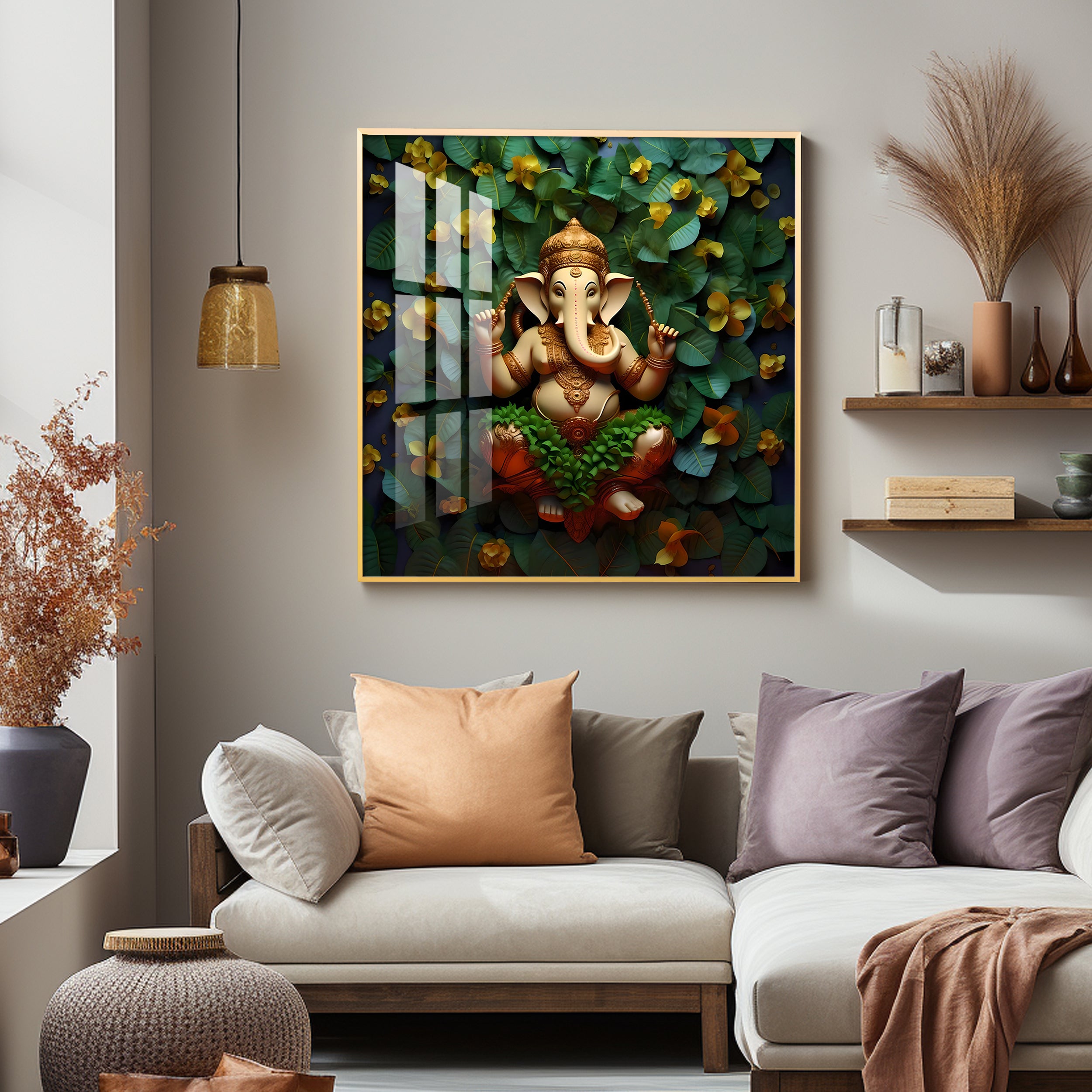 Eco-Friendly Ganpati Premium Acrylic Square Wall Art