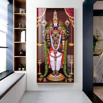 Lord Venkateswara Tirupati Balaji Premium Acrylic Vertical Wall Art