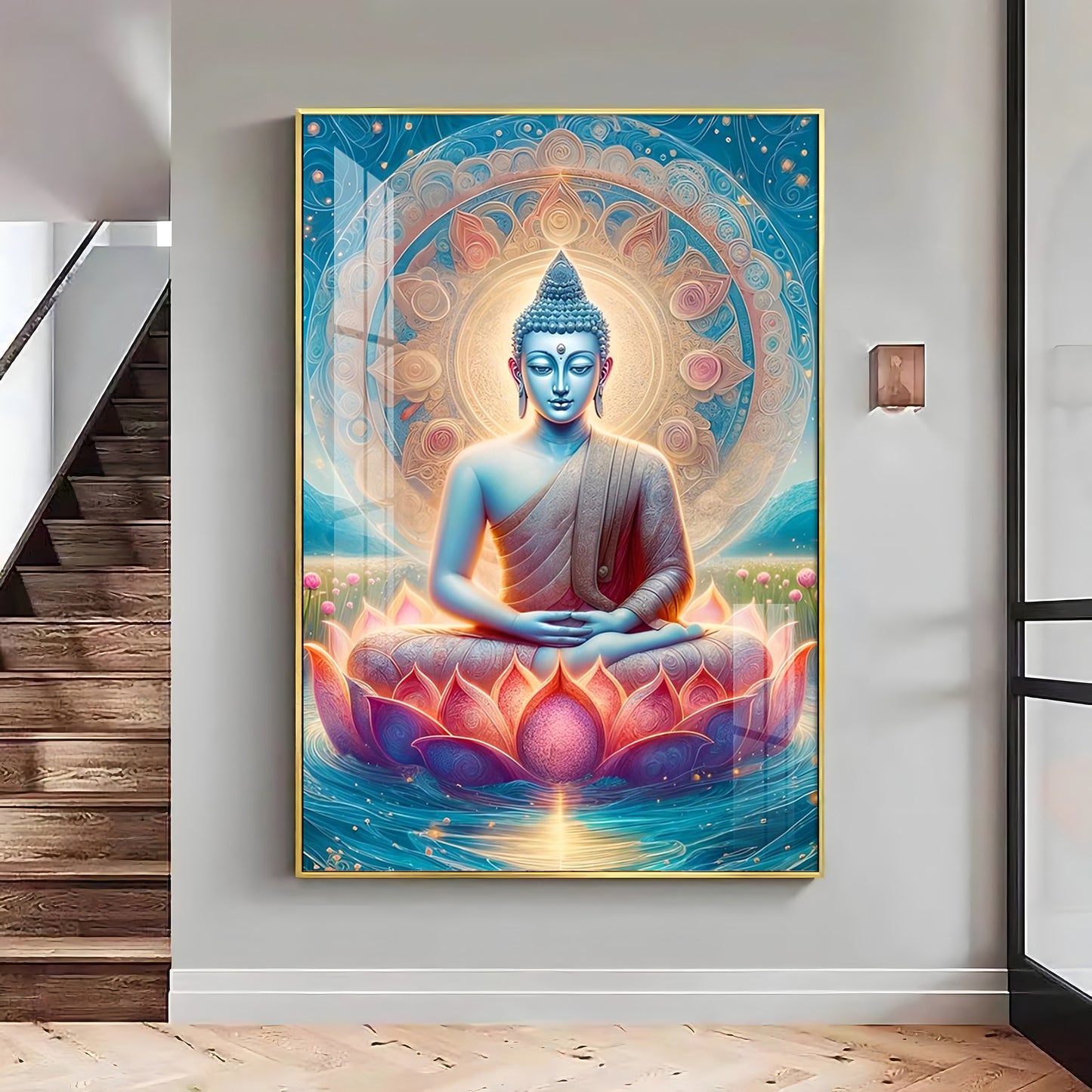 Dharvika buddha Premium Acrylic Vertical Wall Art