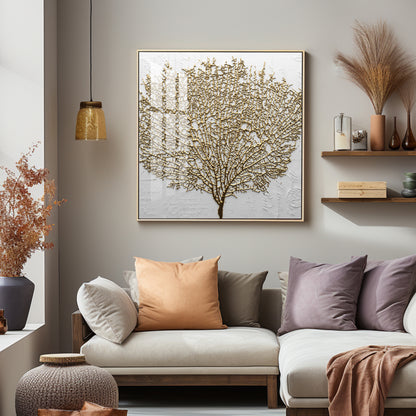 Golden Tree Premium Acrylic Square Wall Art