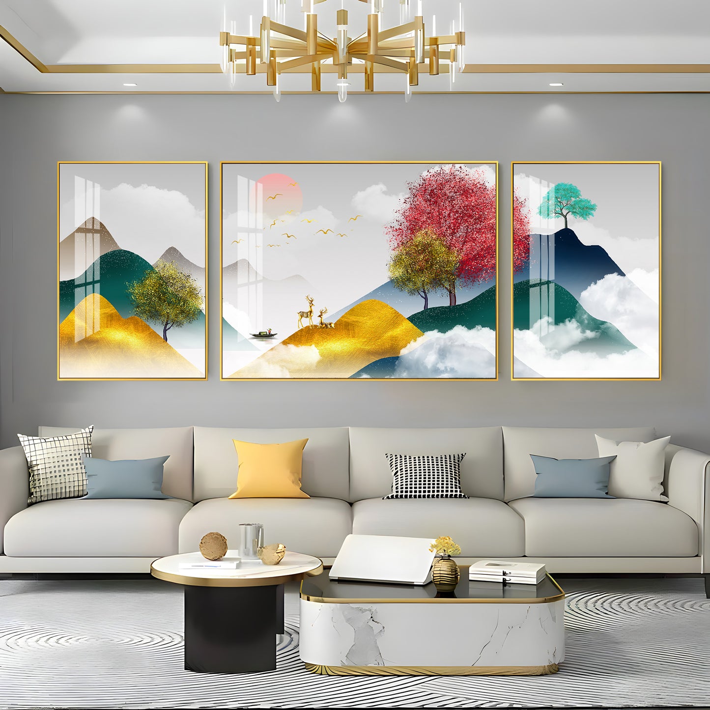 Serene Nature Premium Acrylic Wall Art (Set of 3)