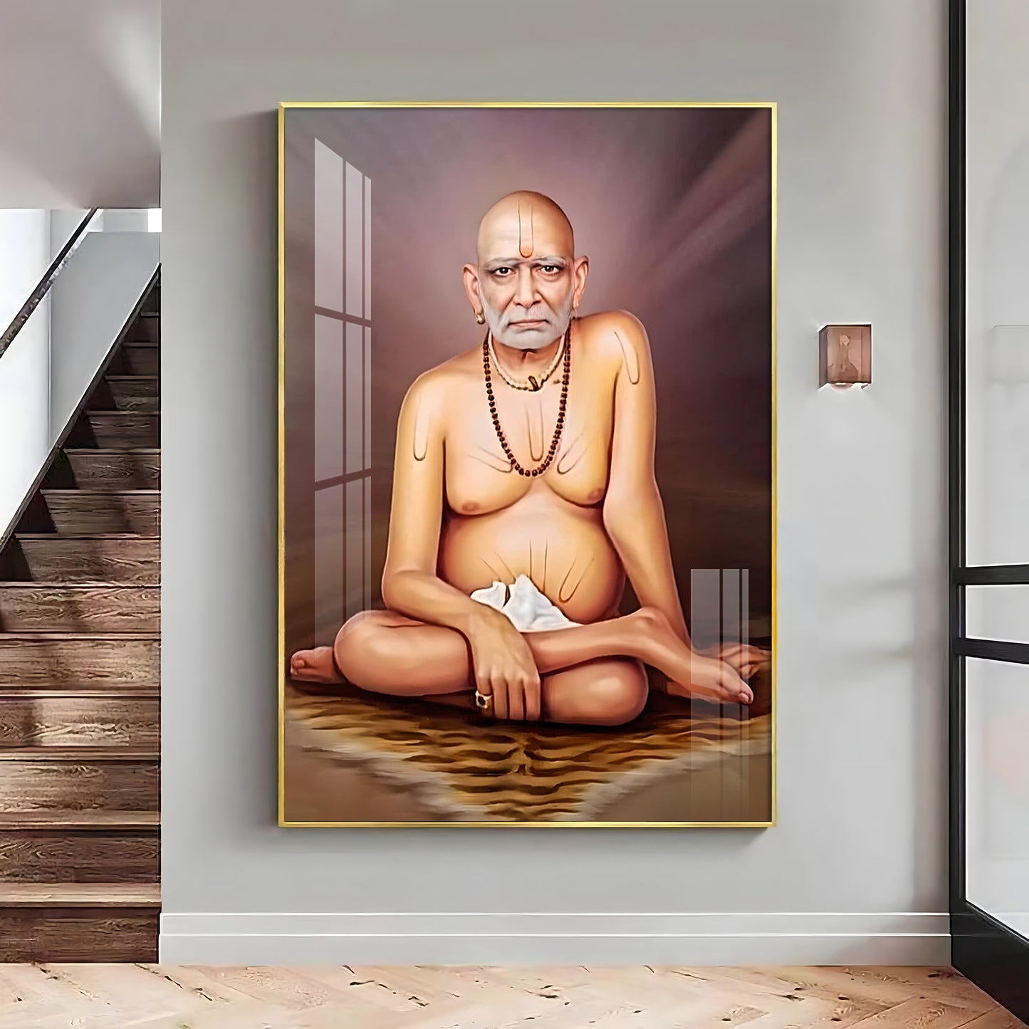 Noir Reflection Shri Swami Samartha Premium Vertical Acrylic Wall Art