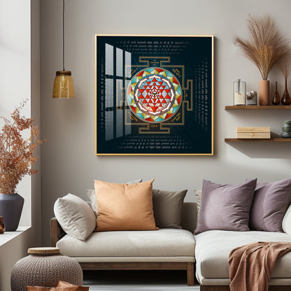 Laxmi Yantra Premium Acrylic Square Wall Art