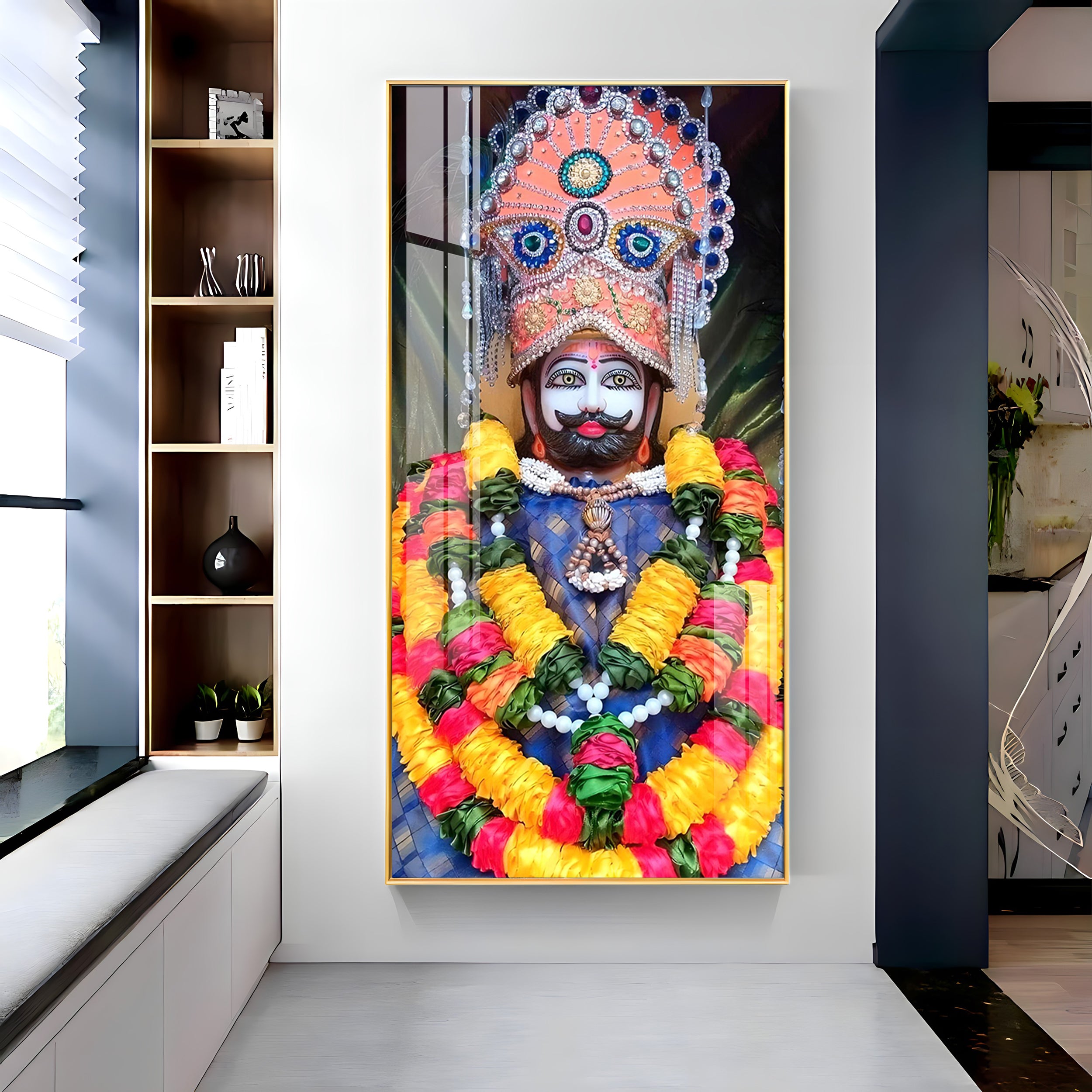 Khatu Shyam Baba Premium Acrylic Vertical Wall Art