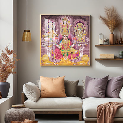 Celestial Harmony Of Deities Premium Acrylic Square Wall Art