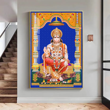 Divine Lord Hanuman Premium Acrylic Vertical Wall Art