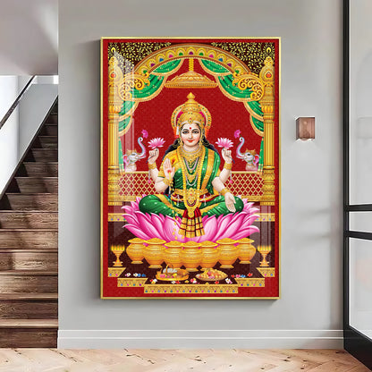 Lakshmi's Blessing Premium Acrylic Vertical Wall Art