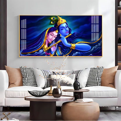 Credence Radha Krishna Love Premium Acrylic Horizontal Wall Art