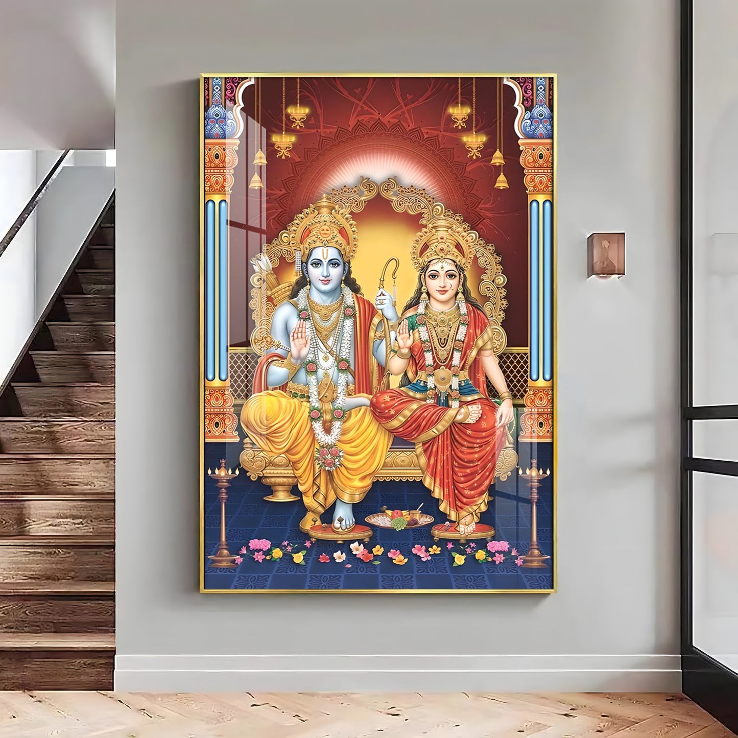 Sita Ram Premium Acrylic Vertical Wall Art