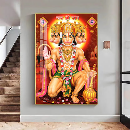 Majestic Lord Hanuman Premium Vertical Acrylic Wall Art