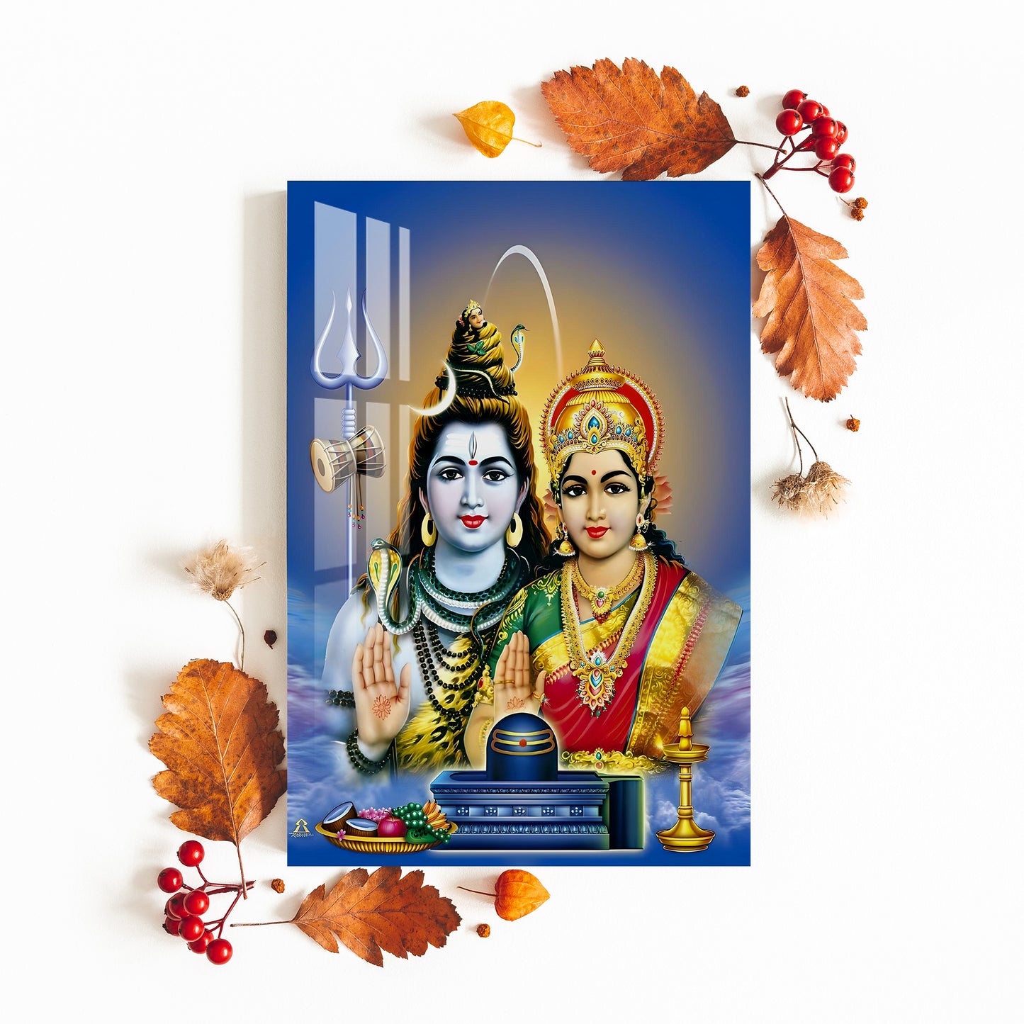 Lord Mahadev with Goddess Parvati Acrylic Wall Art