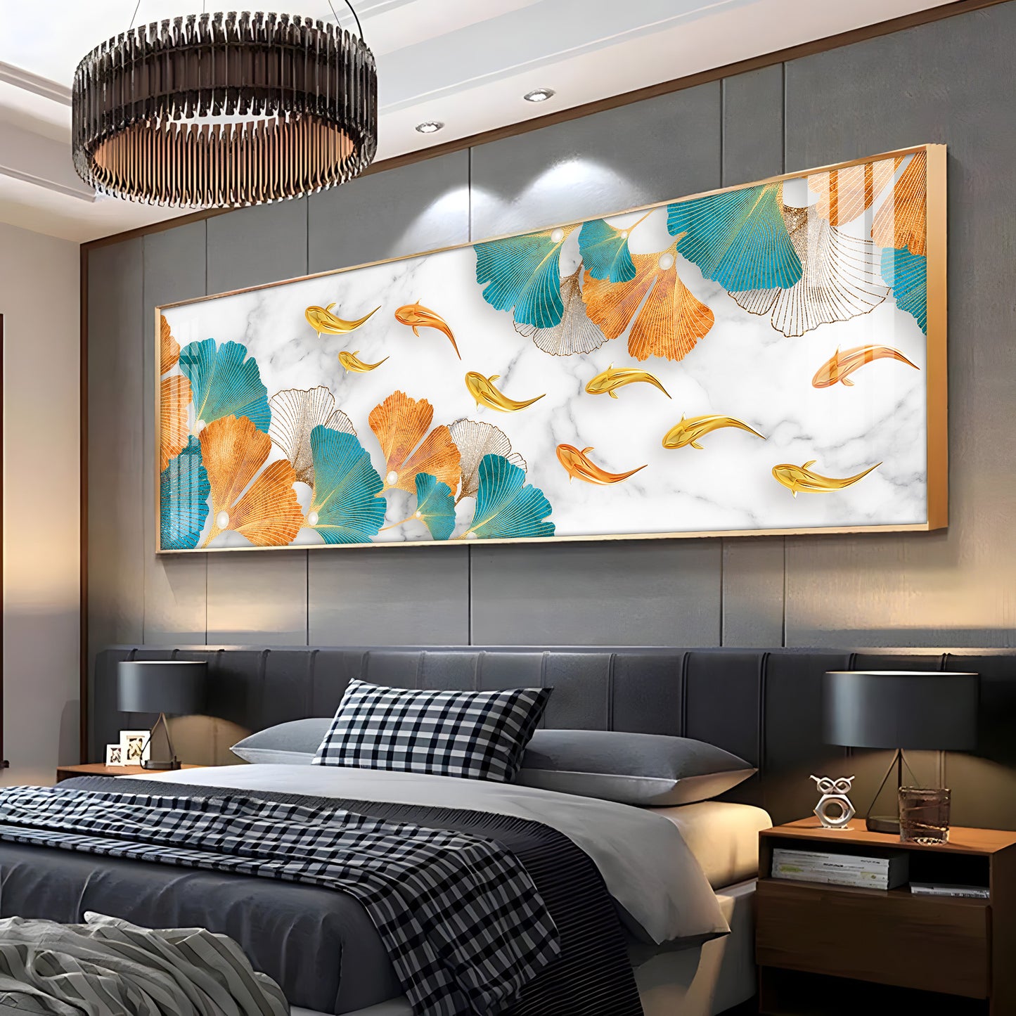 Colorful Biloba Leaves Premium Acrylic Horizontal Wall Art