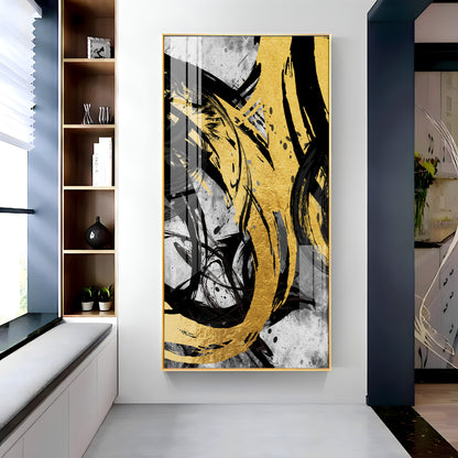 Brush Art Premium Acrylic Vertical Wall Art