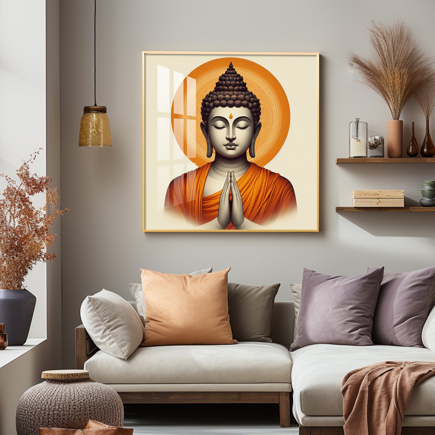 Lord Buddha Premium Acrylic Square Wall Art