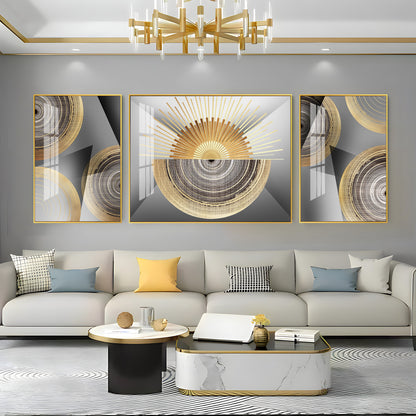 Gold Pearl Ring Premium Acrylic Wall Art (Set of 3)