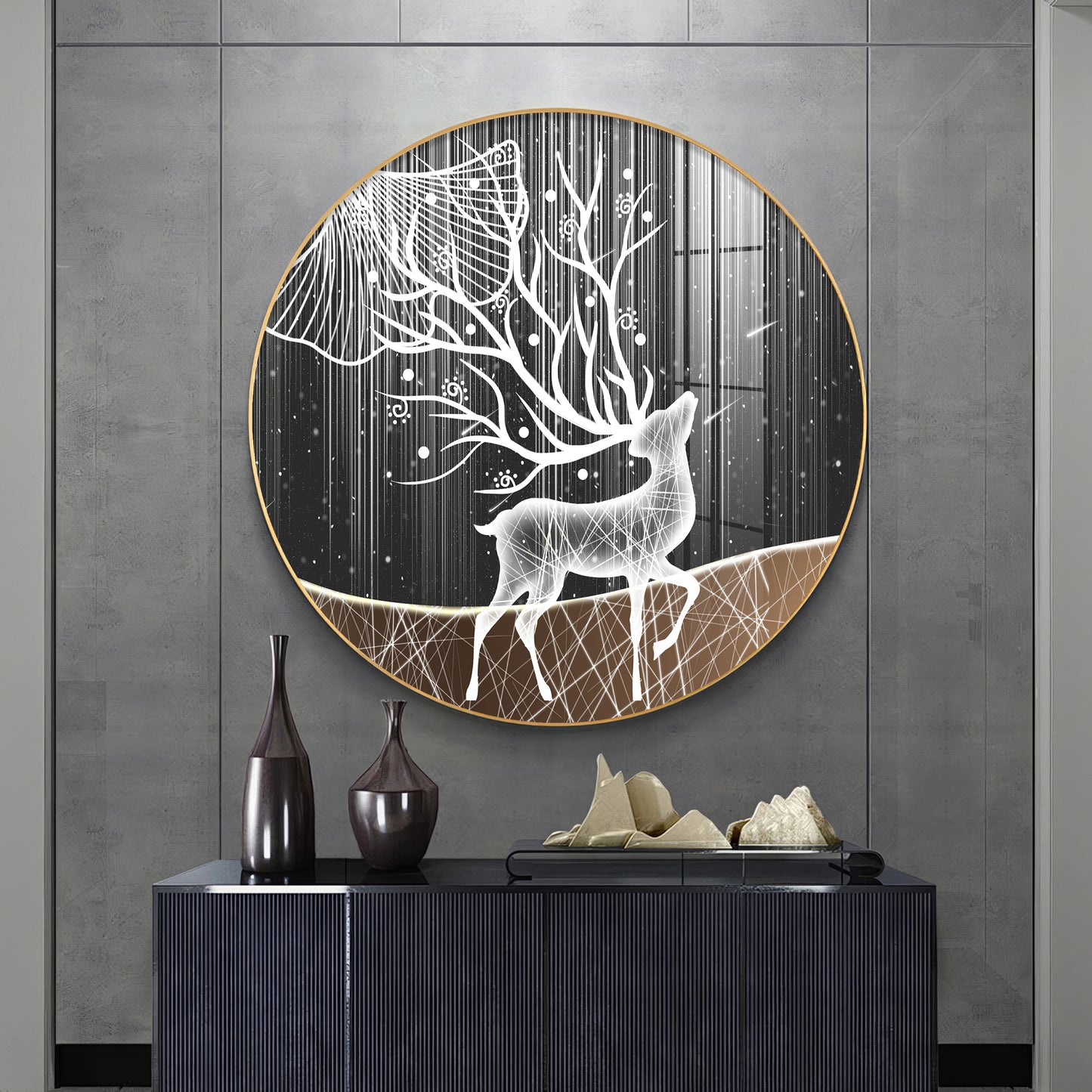 Radiance Deer Premium Acrylic Round Wall Art