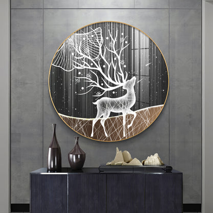 Radiance Deer Premium Acrylic Round Wall Art
