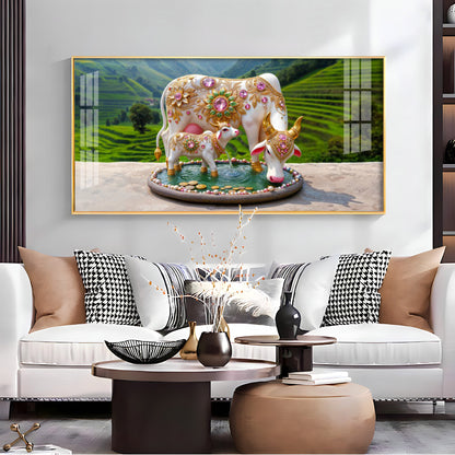 Holy Kamdhenu Premium Acrylic Horizontal Wall Art