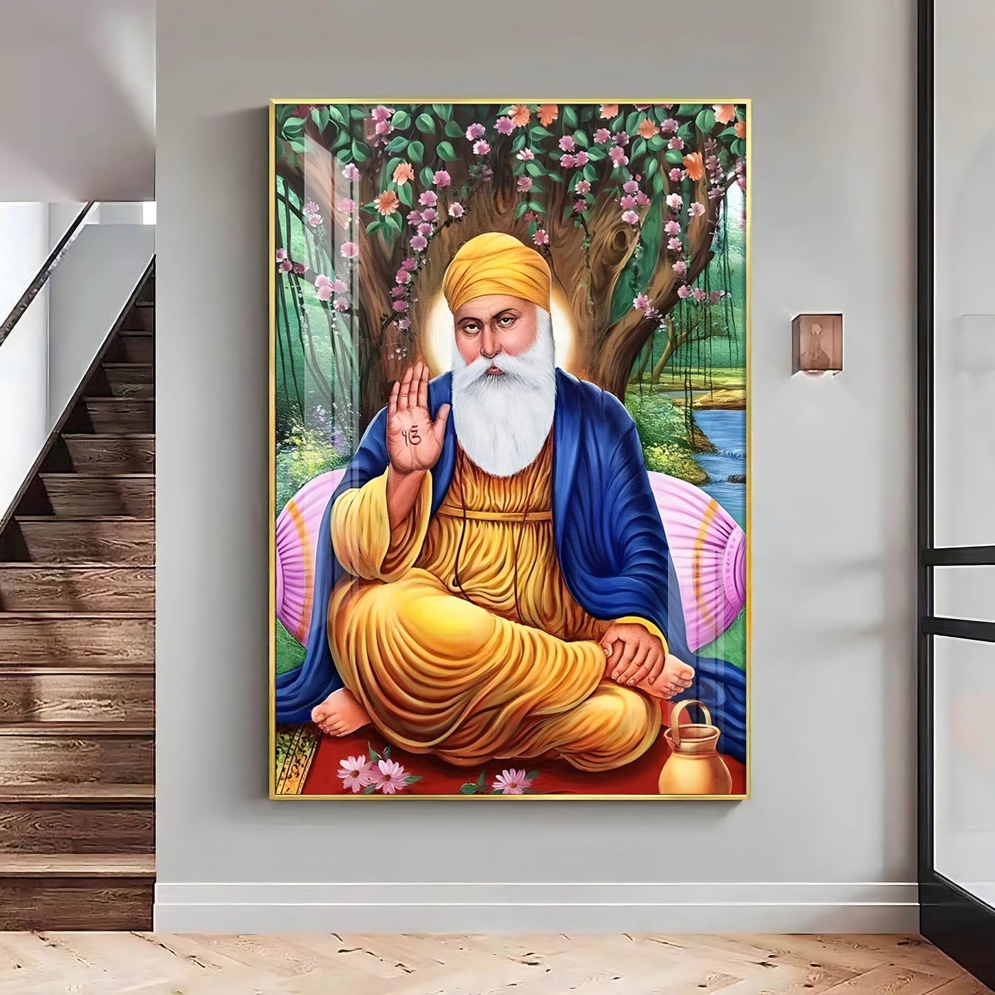 Meditative Guru Ji Premium Vertical Acrylic Wall Art