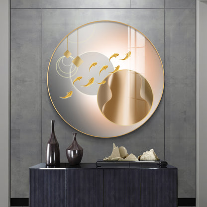 Circle of Fins Premium Acrylic Round Wall Art