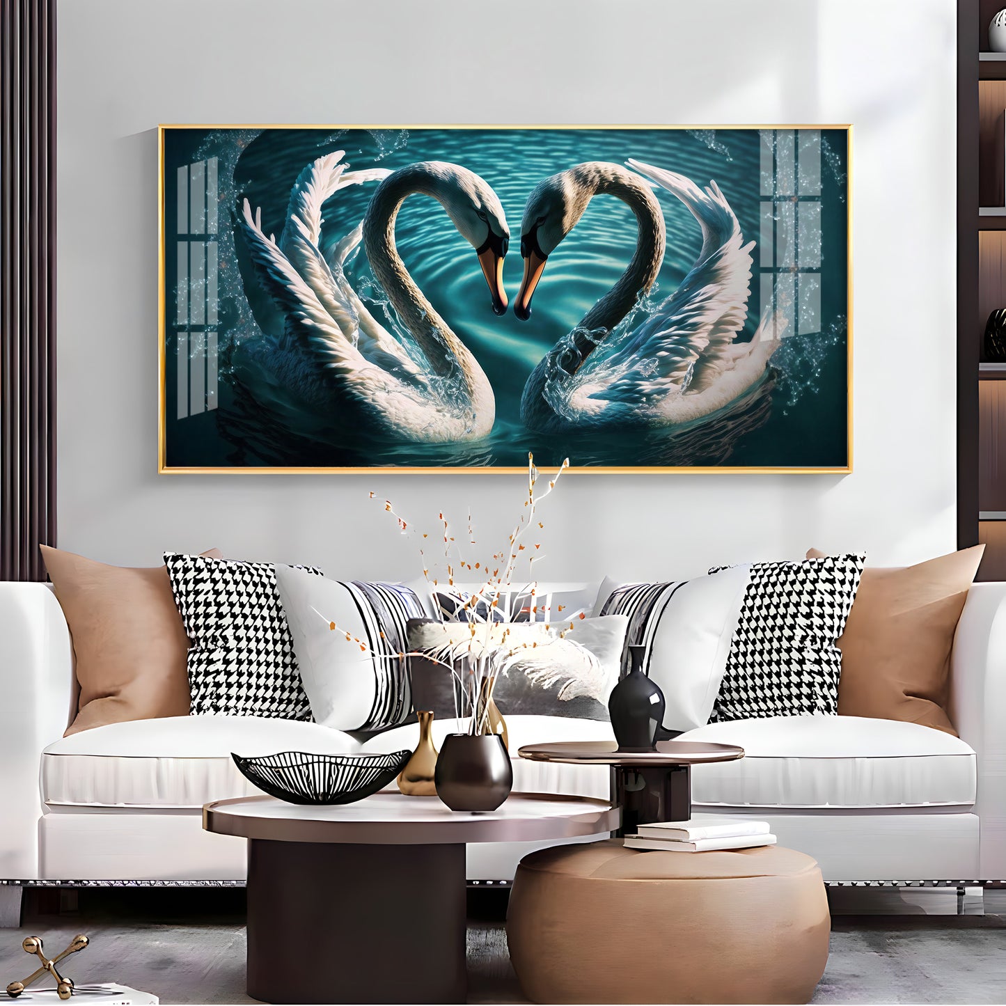 Blended By Love Swan Premium Acrylic Horizontal Wall Art