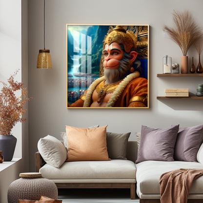 Legendary Hanuman Premium Acrylic Square Wall Art