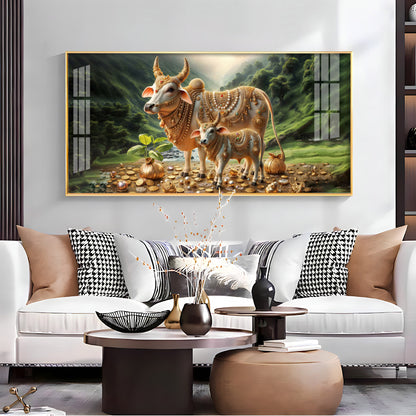 Nandi In Lush Green Forest Premium Acrylic Horizontal Wall Art