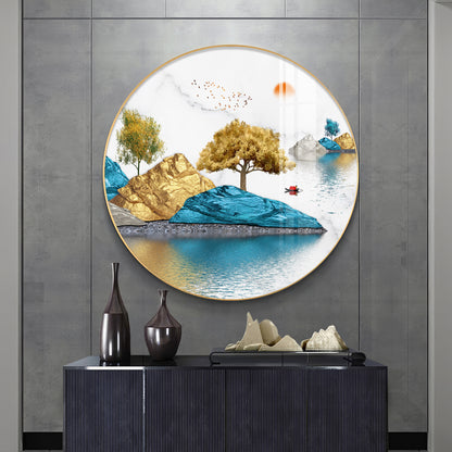 Lakebound Ascent Premium Acrylic Round Wall Art